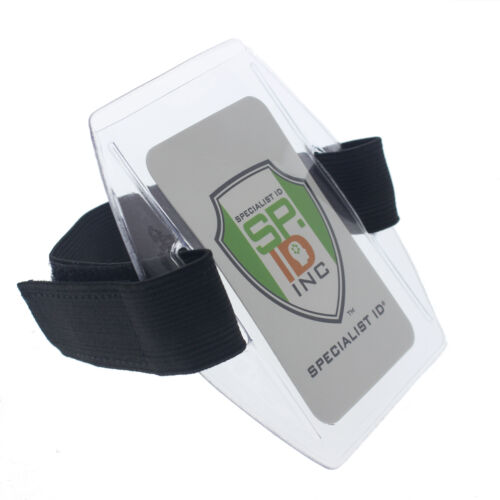 Specialist ID Armband Badge Holder With Elastic Arm Band And Hook & Loop  Closure